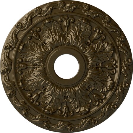 Spring Leaf Ceiling Medallion (Fits Canopies up to 5 5/8"), 19 7/8"OD x 3 5/8"ID x 1 1/4"P, Brass